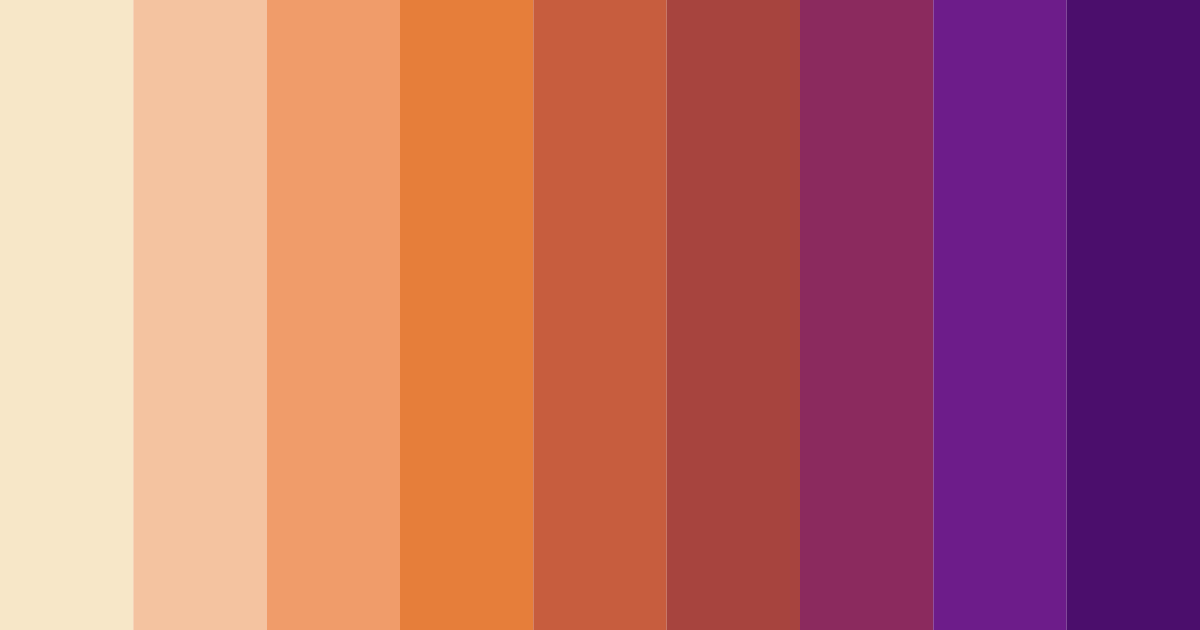 Download harmonious shades of orange color palette PNG image (landscape)