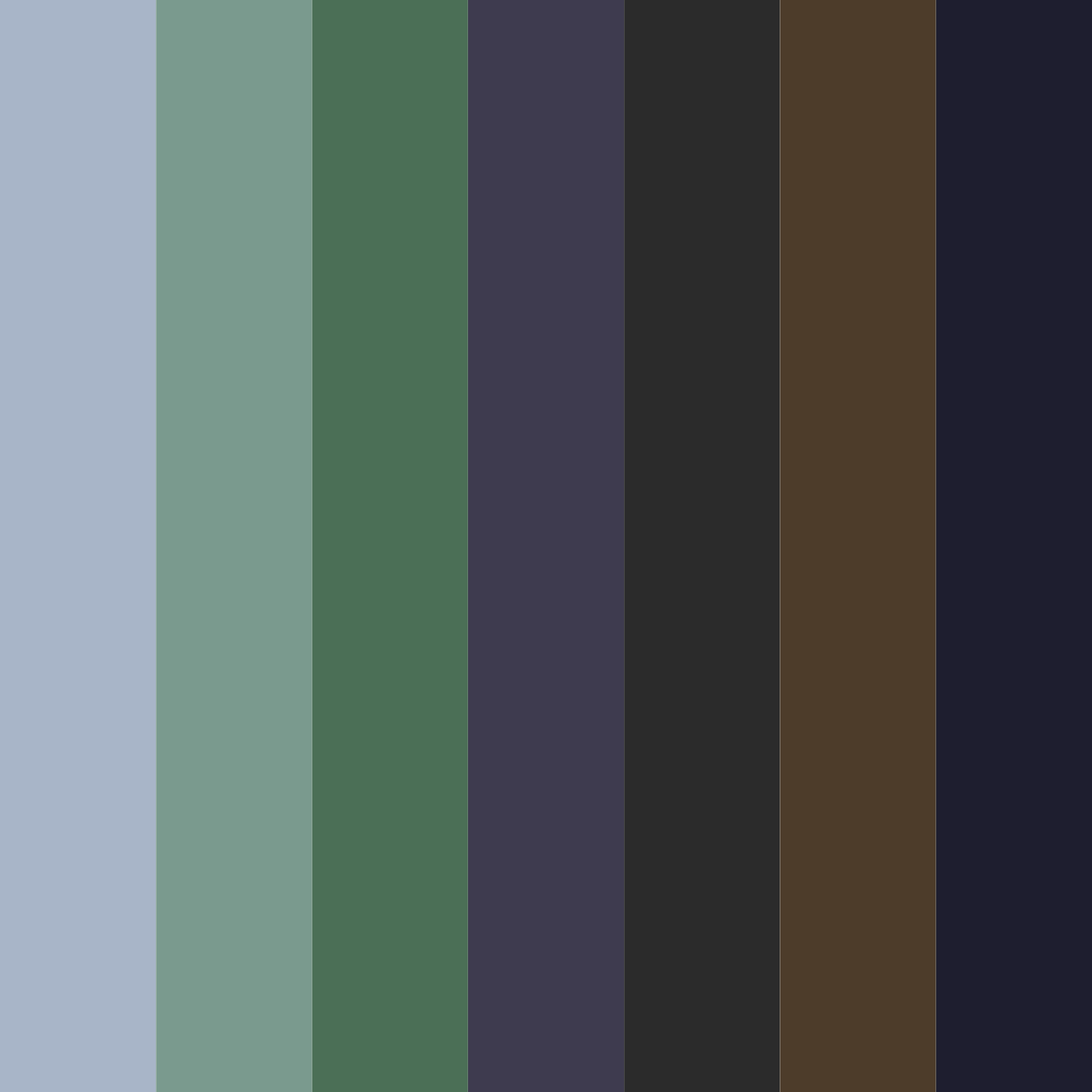 Download mystic forest night color palette PNG image (square)