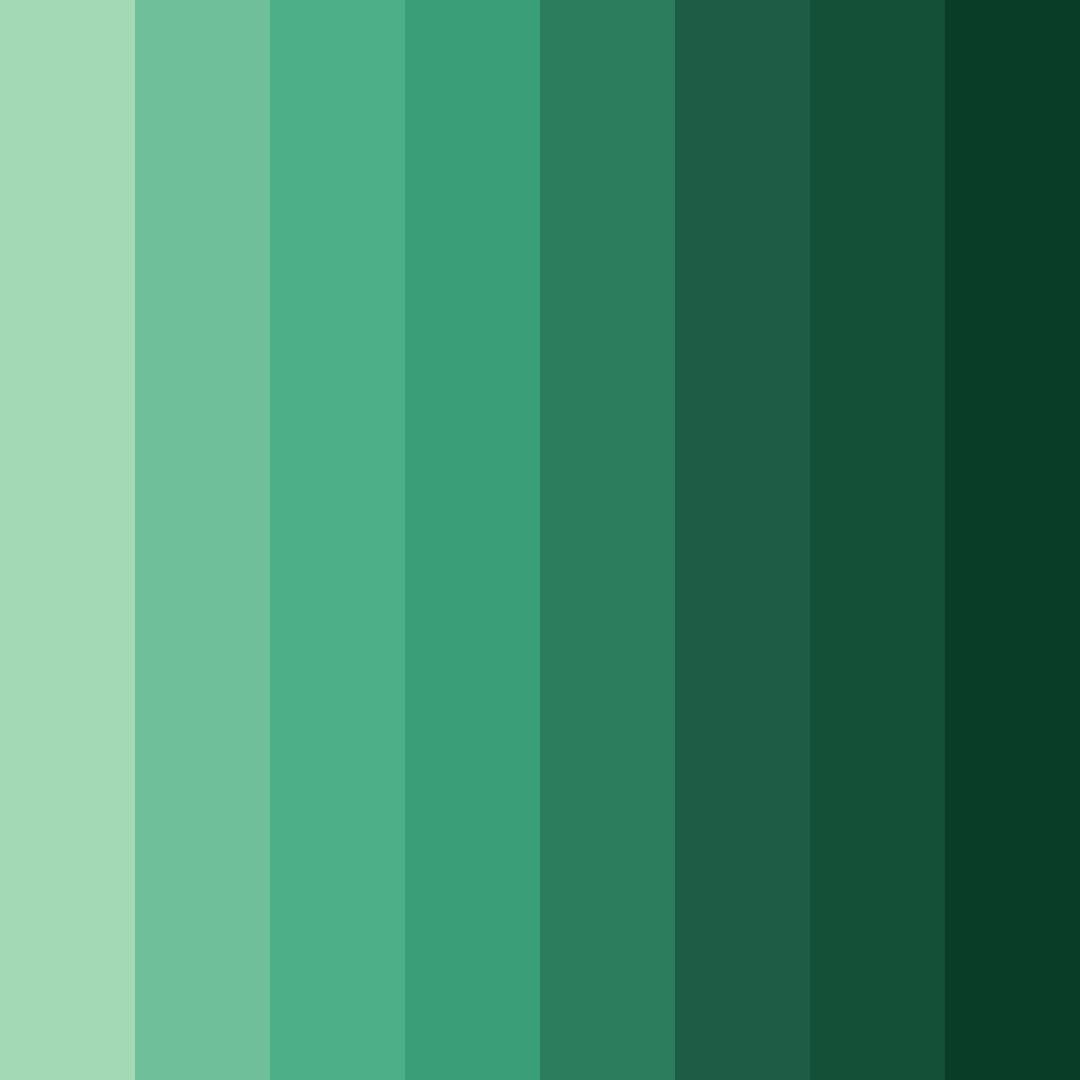 Download green foliage color palette PNG image (square)