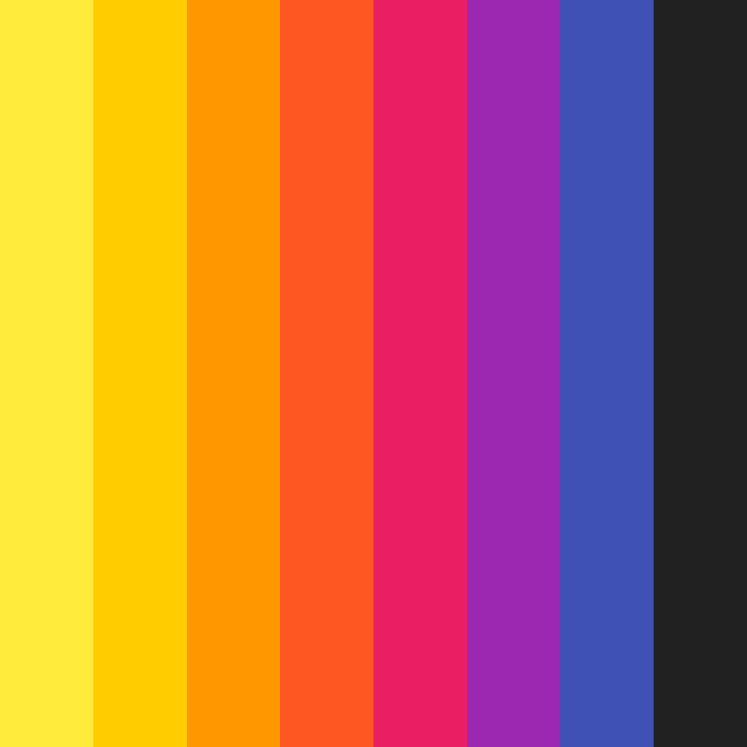 Download vibrant yellow and purple color palette PNG image (square)