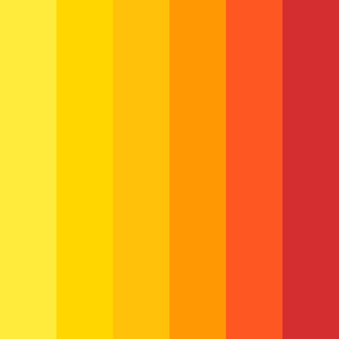 Download bright yellow orange red color palette PNG image (square)