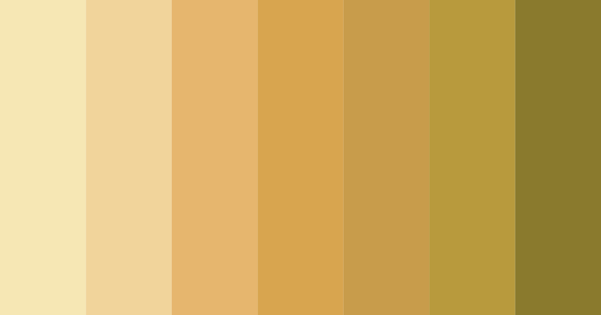 Download golden shades color palette PNG image (landscape)