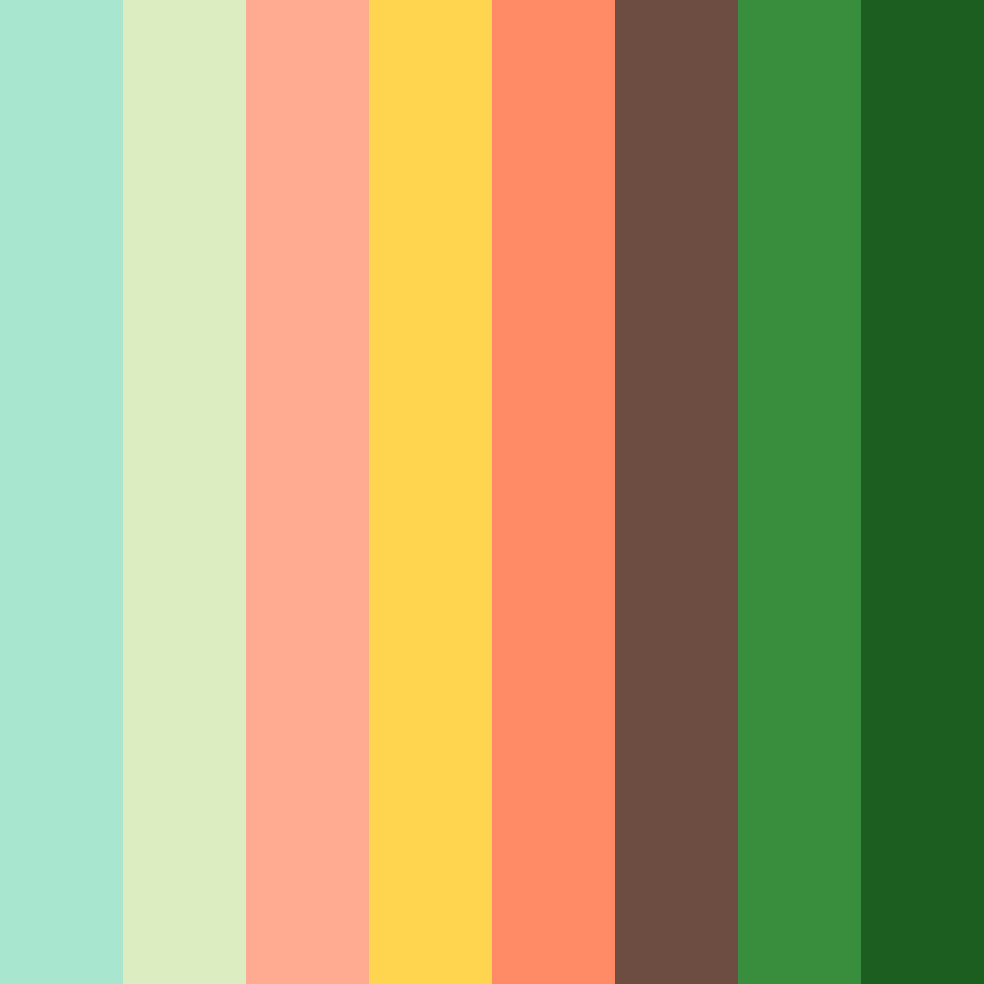 Download verdant oasis color palette PNG image (square)