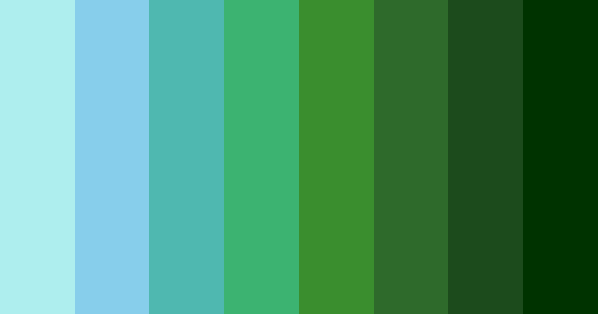 Download oceanic emeralds color palette PNG image (landscape)