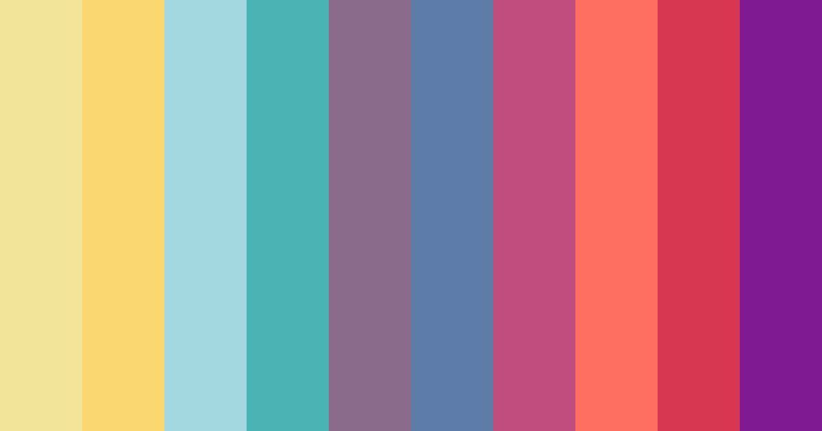 Download whimsical waters and sunset blooms color palette PNG image (landscape)