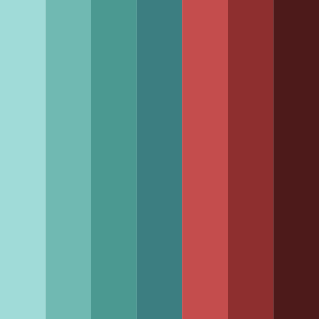 Download dark cyan green red color palette PNG image (square)