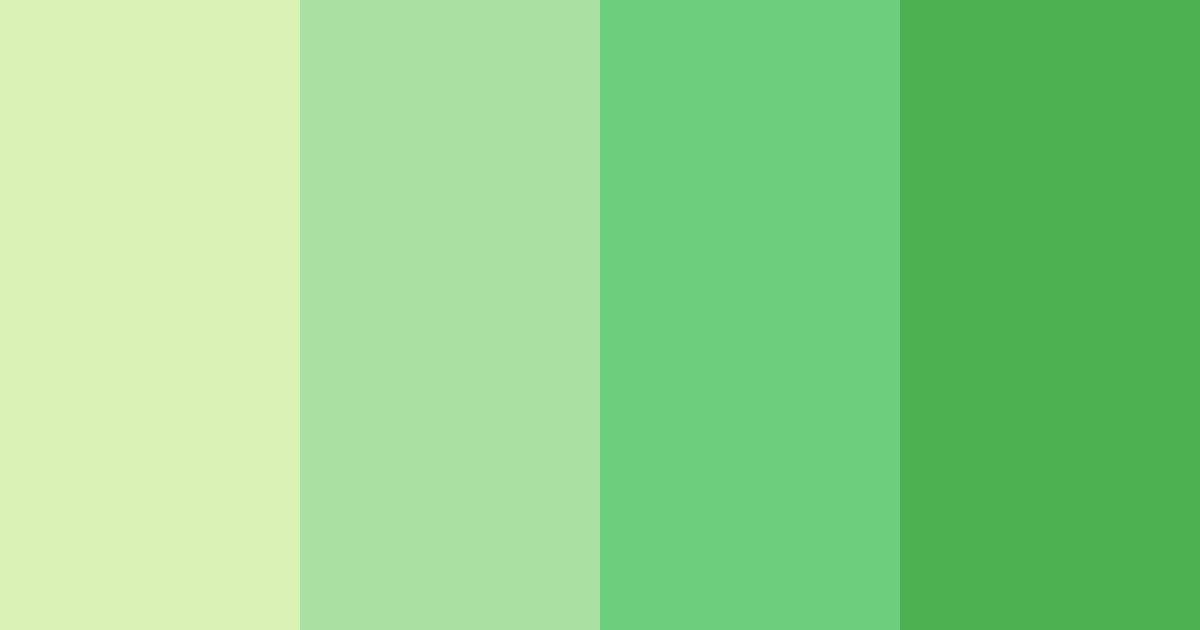 Download fresh green shades color palette PNG image (landscape)