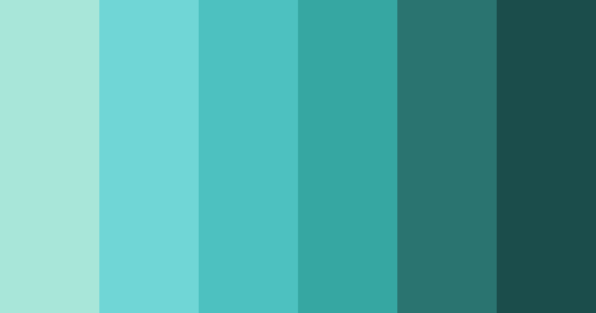 Download shades of teal color palette PNG image (landscape)