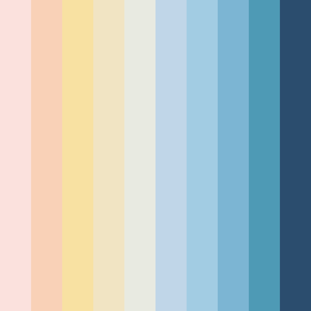 Download serene shores color palette PNG image (square)