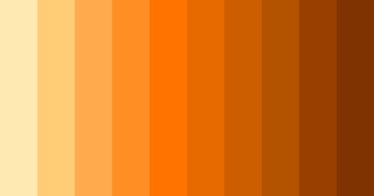 Download tangerine hues color palette PNG image (landscape)