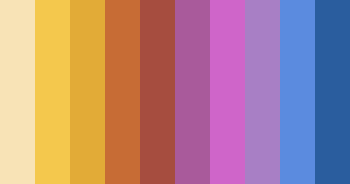 Download rainbow colors color palette PNG image (landscape)