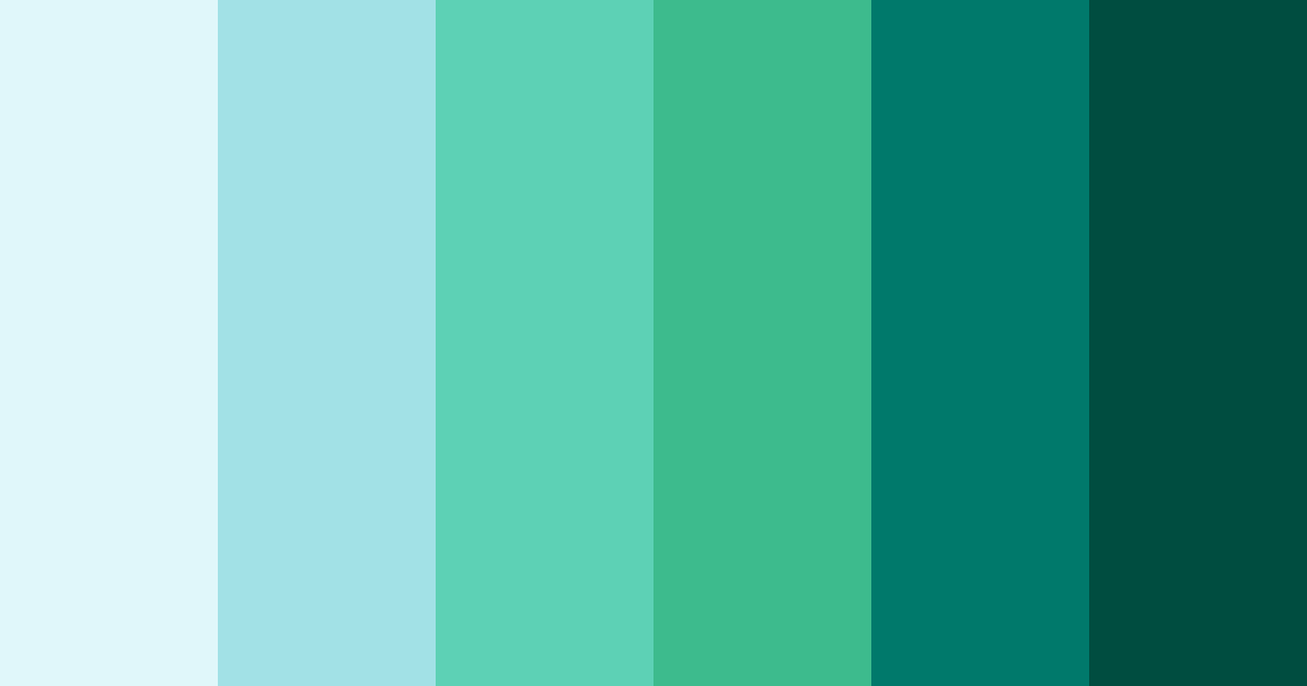 Download shades of green blue color palette PNG image (landscape)