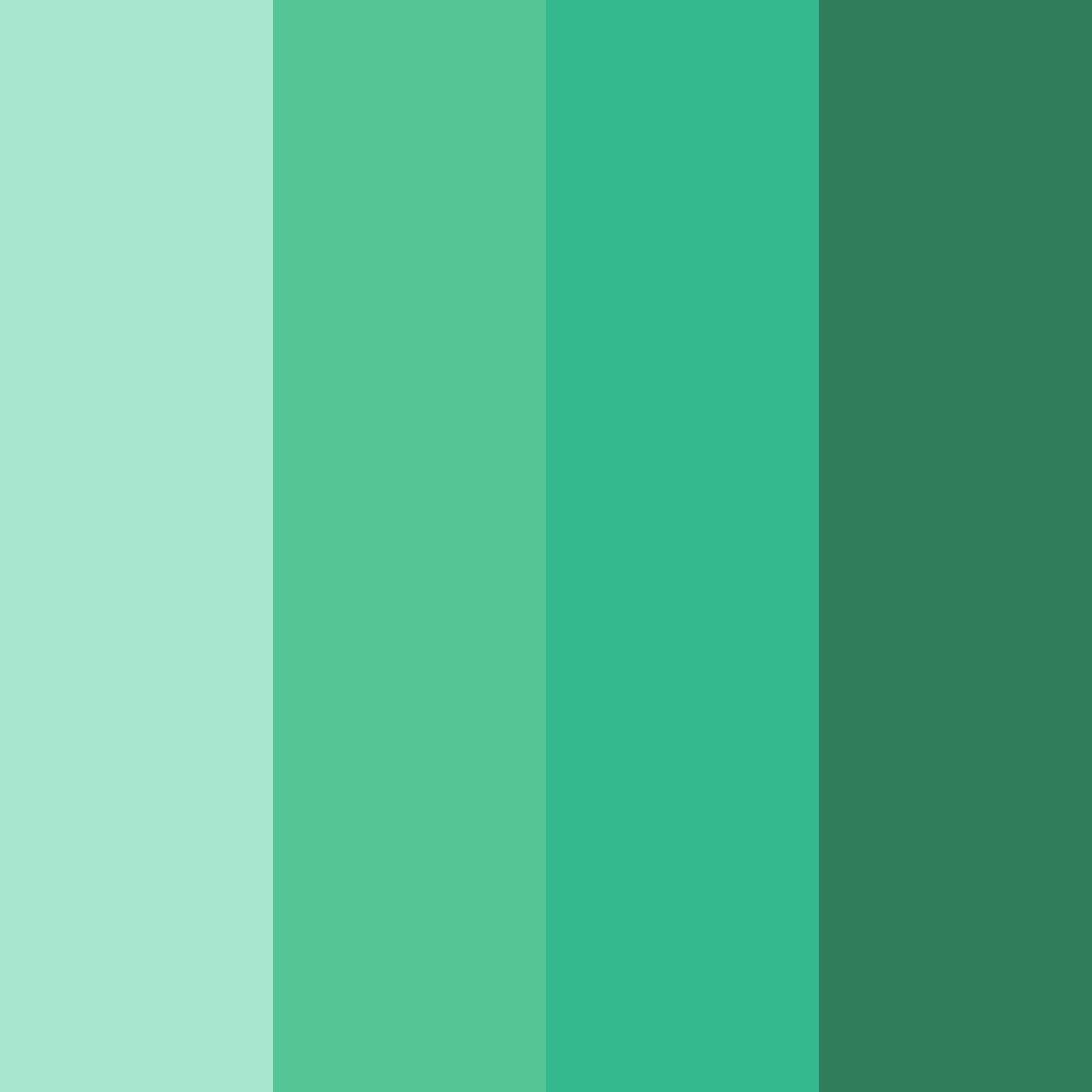 Download vibrant green shades color palette PNG image (square)