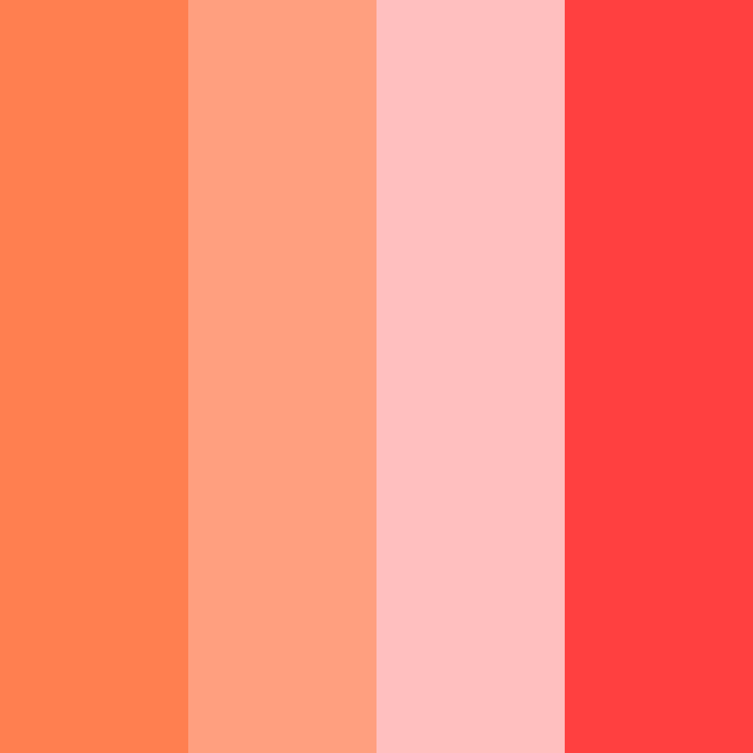 Download coral shades color palette PNG image (square)