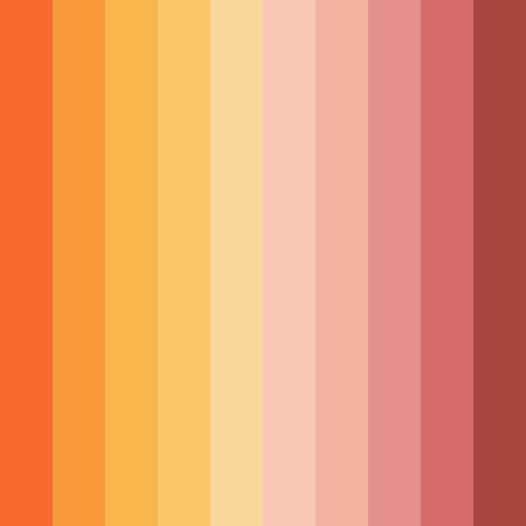 Download vermilion sunset color palette PNG image (square)