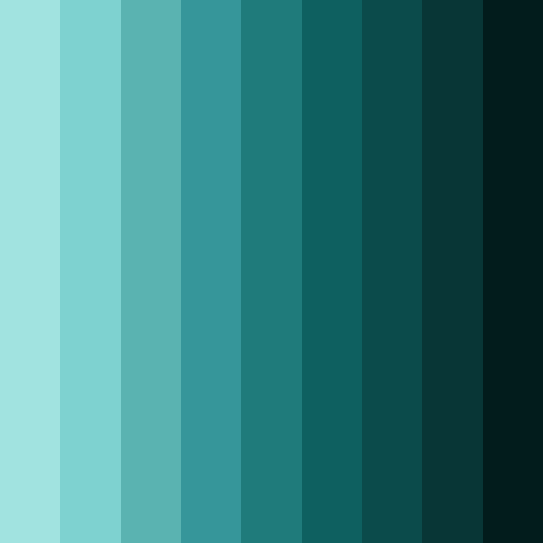Download teal tones color palette PNG image (square)