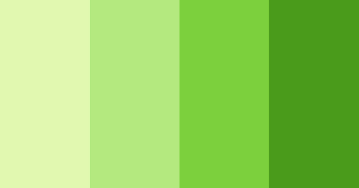Download shades of lime green color palette PNG image (landscape)