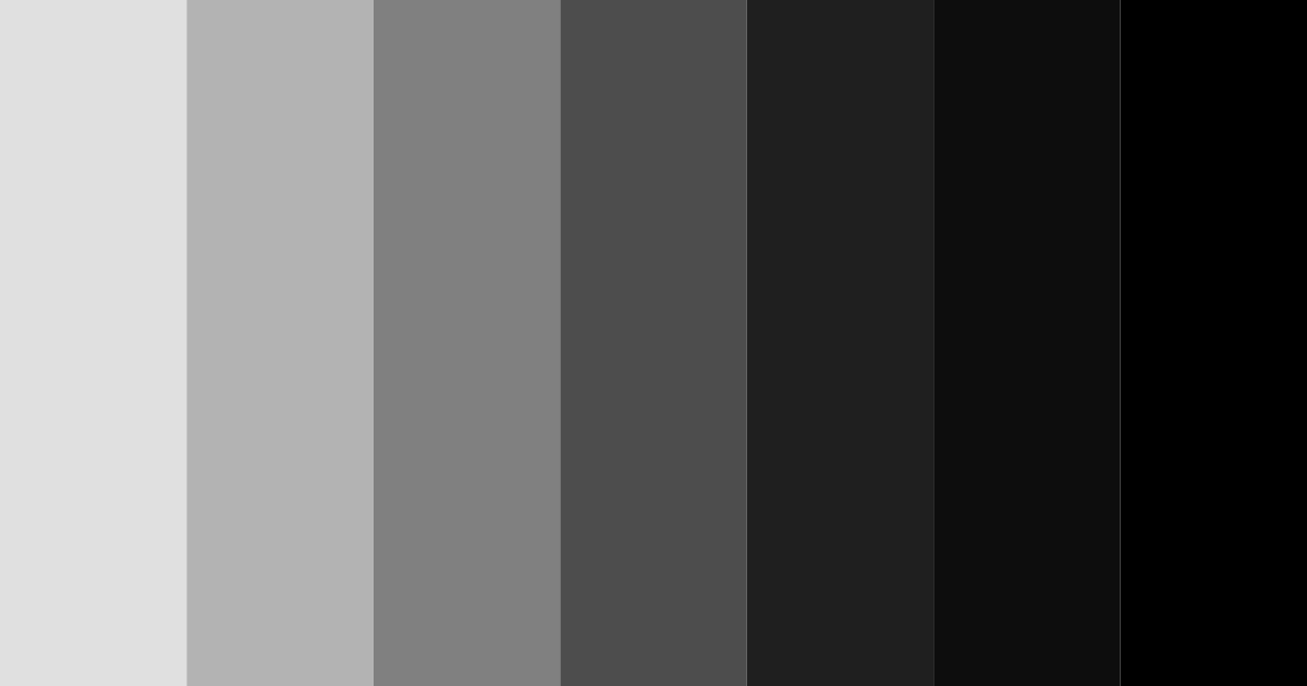 Download shades of black color palette PNG image (landscape)