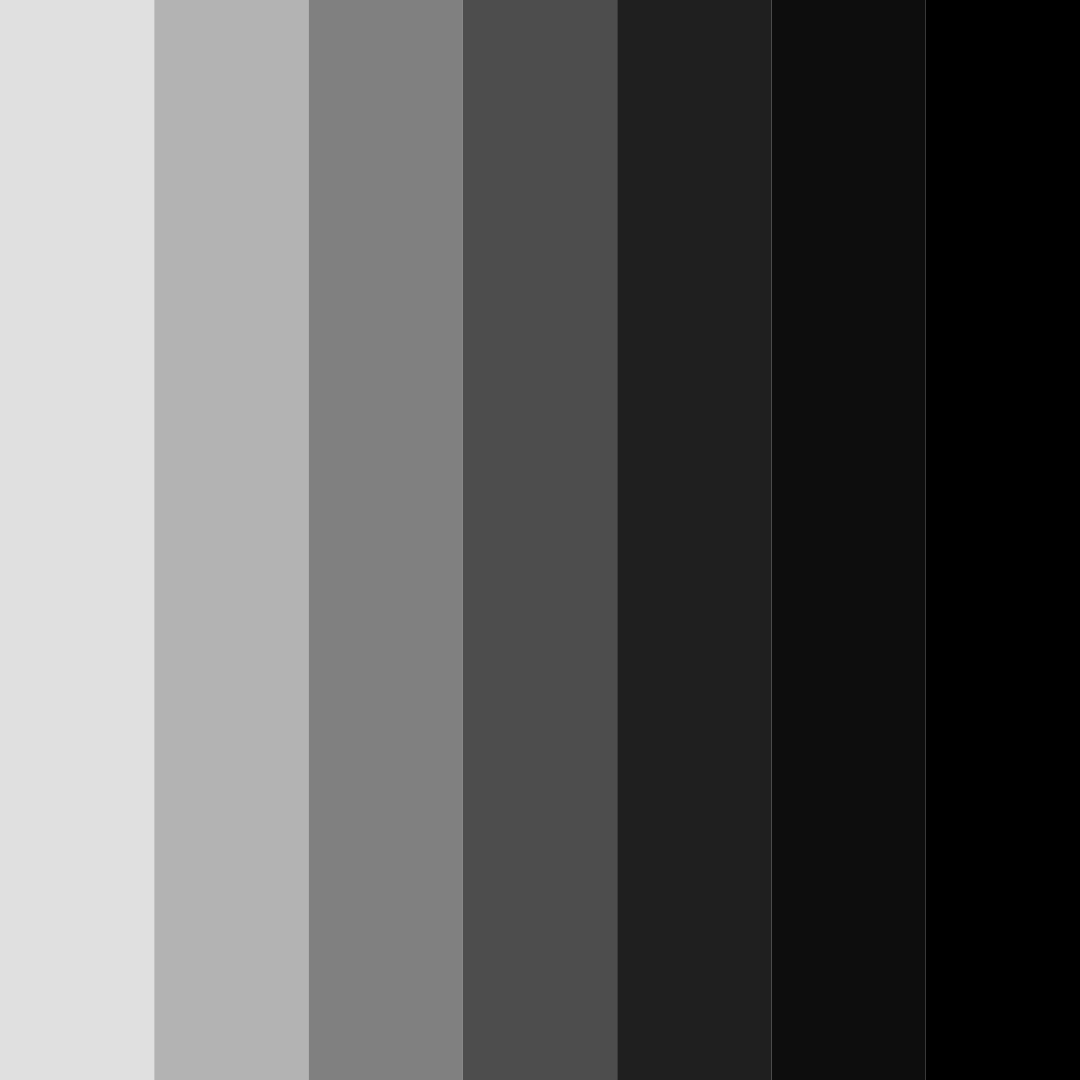 Download shades of black color palette PNG image (square)