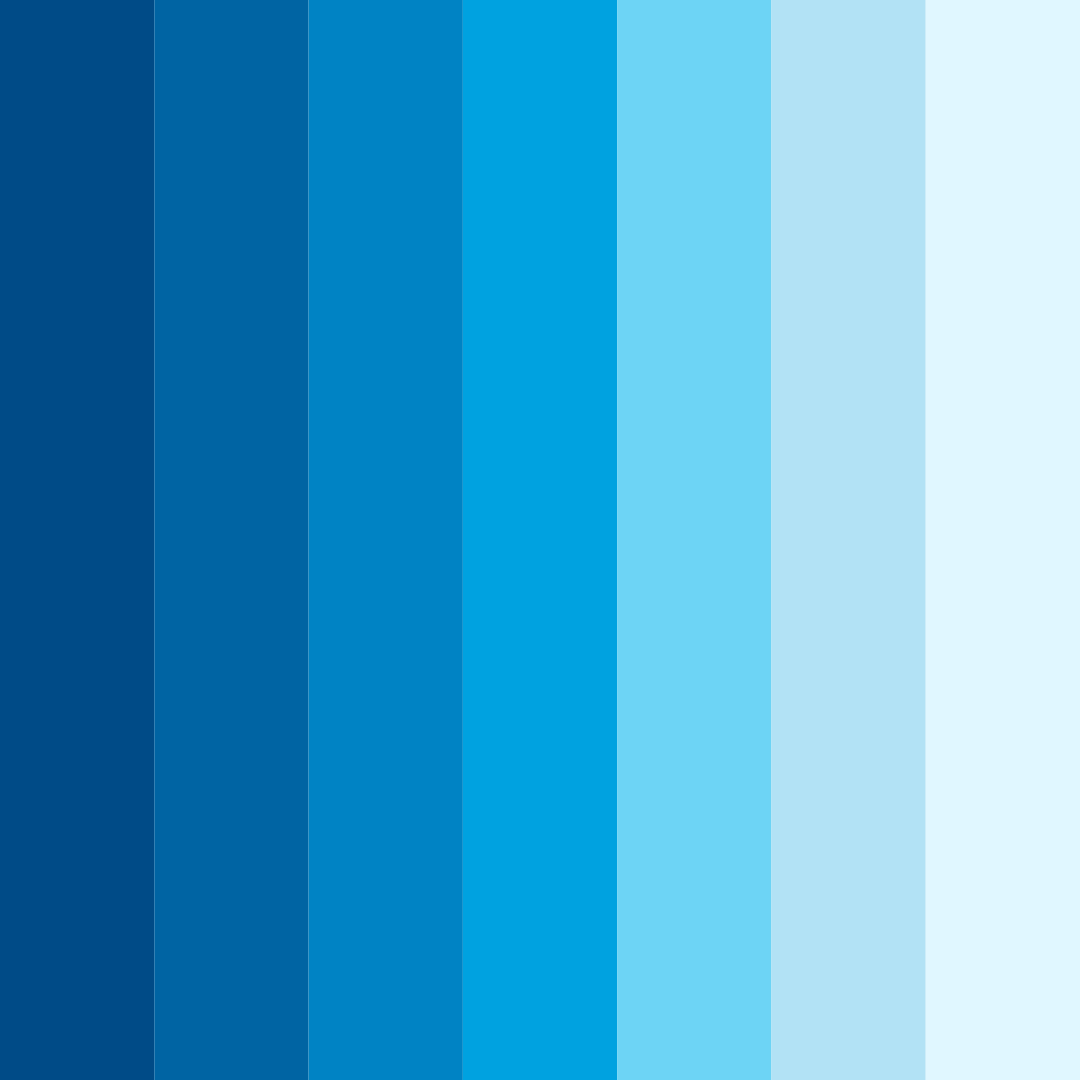 Download shades of blue color palette PNG image (square)
