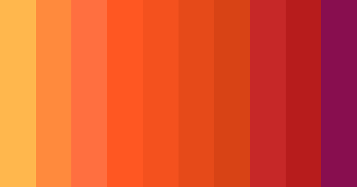 Download fiery sunset harmony color palette PNG image (landscape)