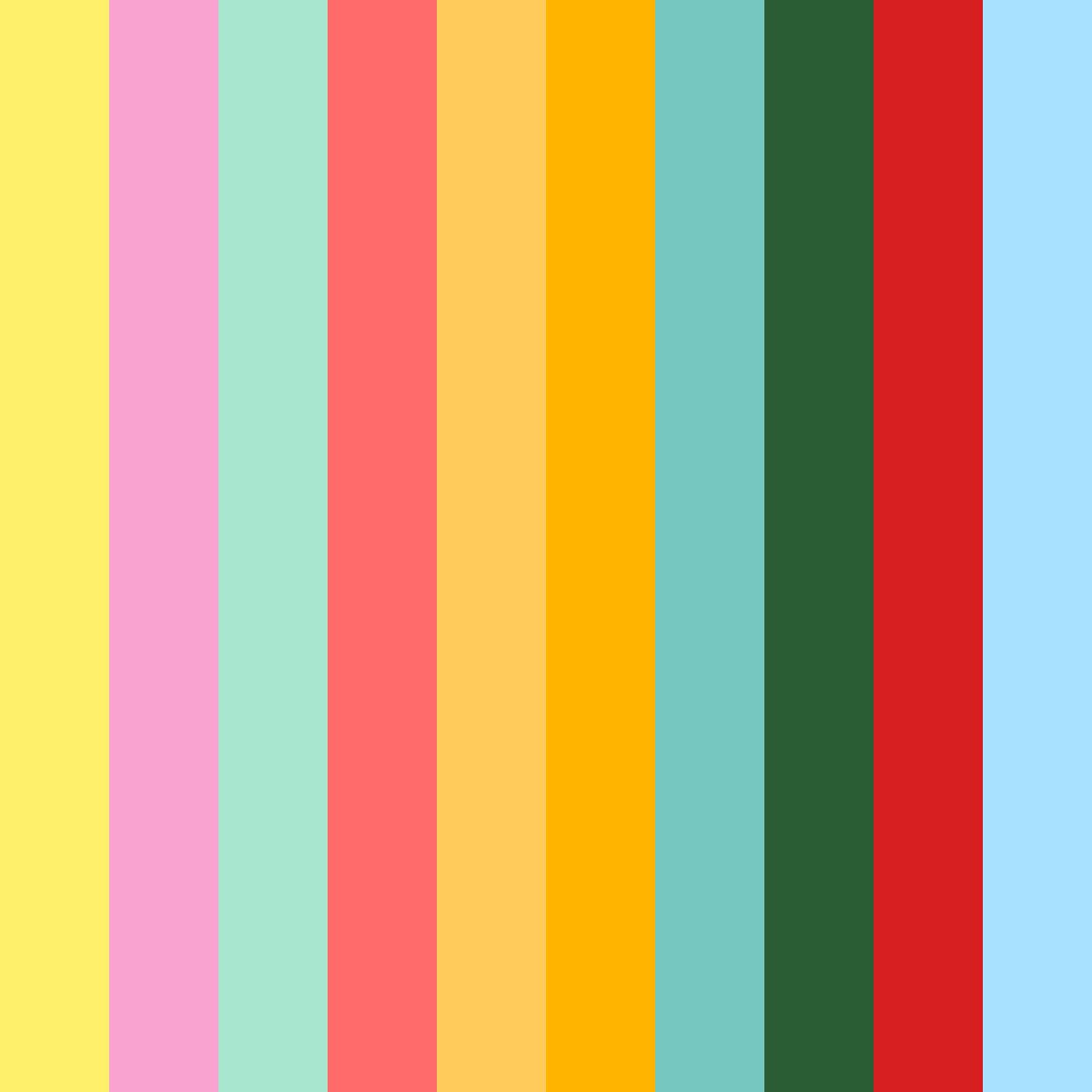 Download spring blossom fiesta color palette PNG image (square)