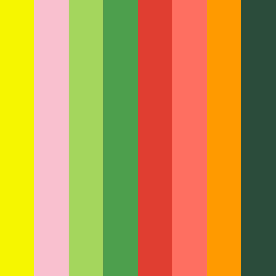 Download spring bloom fiesta color palette PNG image (square)