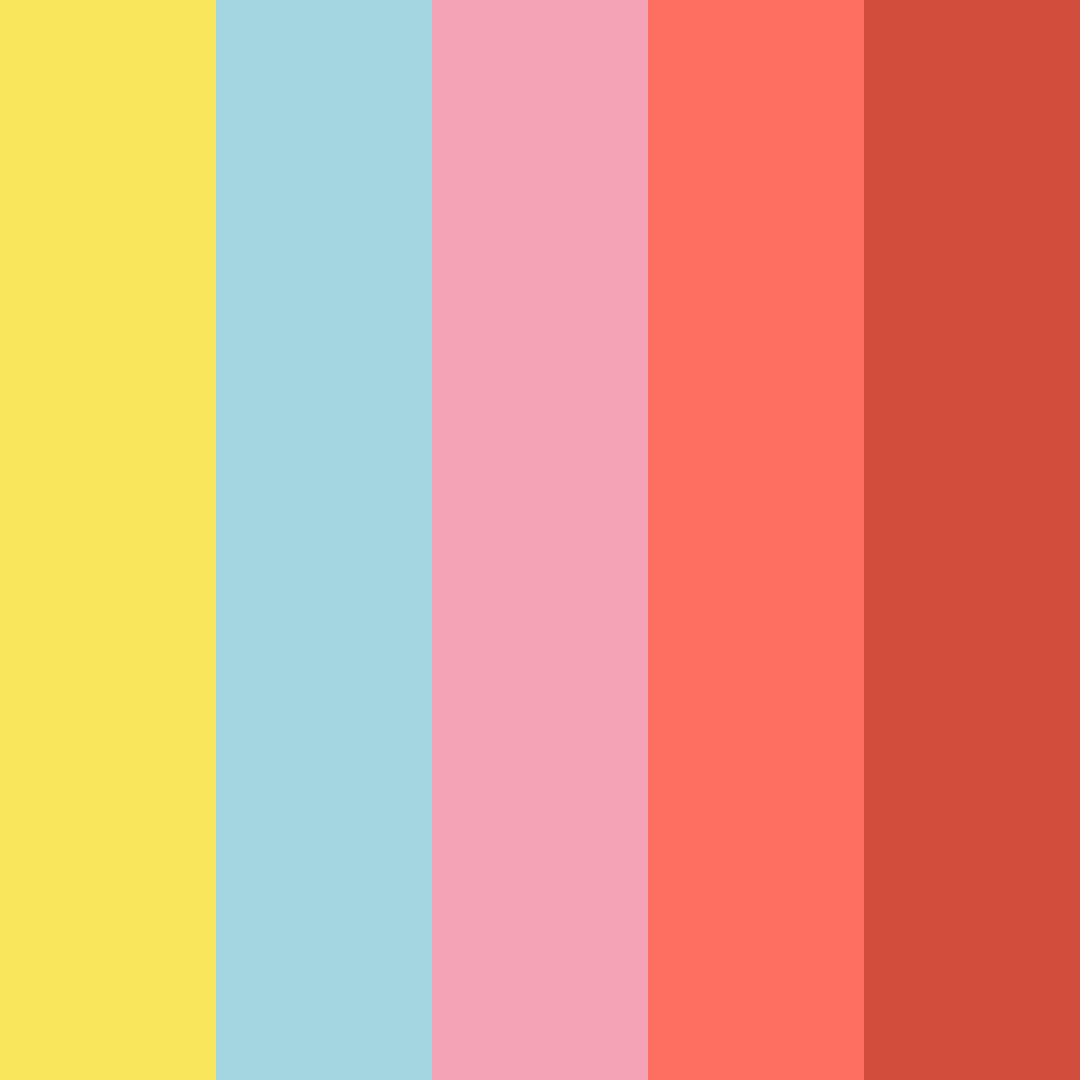 Download summer brights color palette PNG image (square)