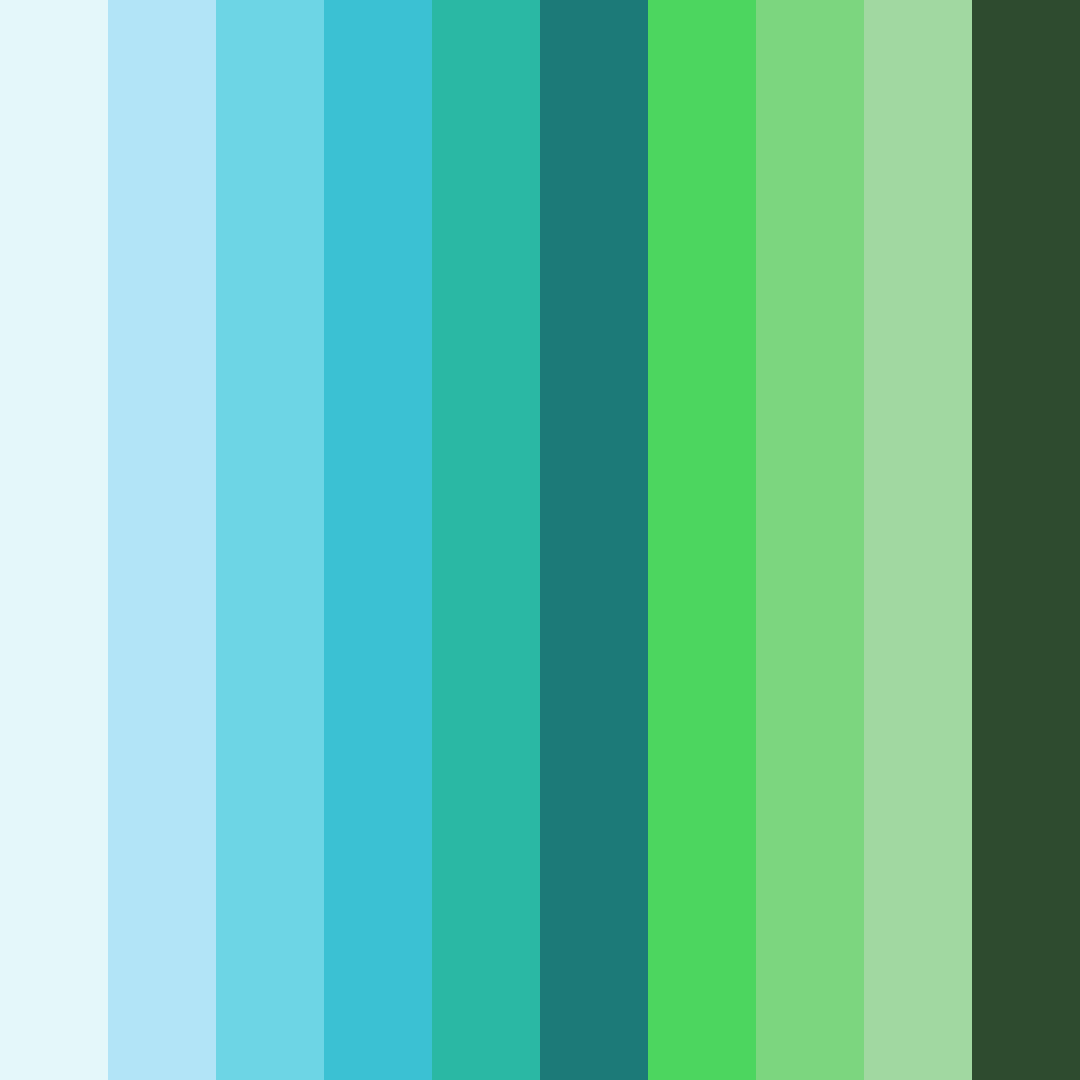 Download bright blue green summer color palette PNG image (square)