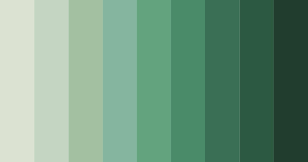 Download shades of sage green color palette PNG image (landscape)