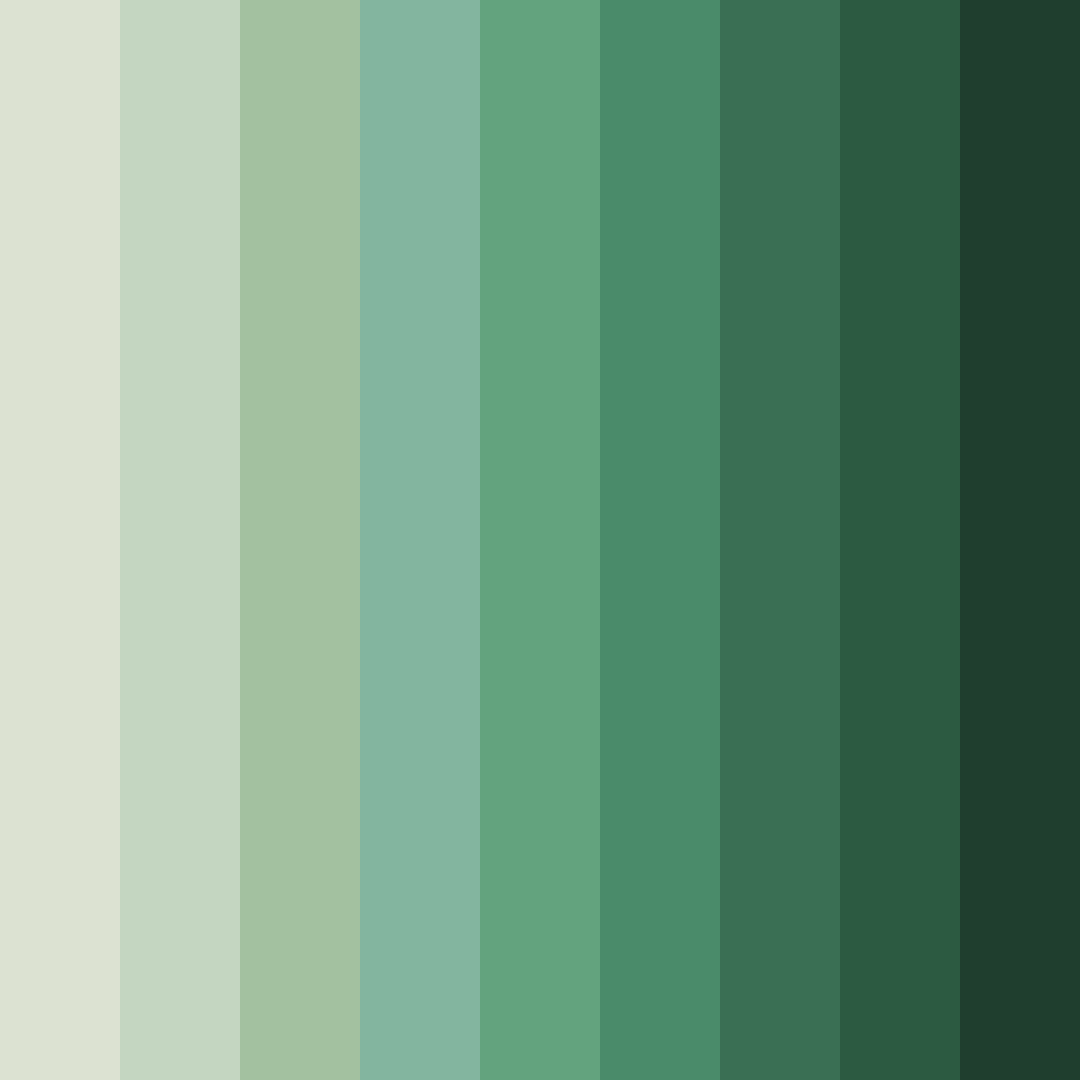 Download shades of sage green color palette PNG image (square)