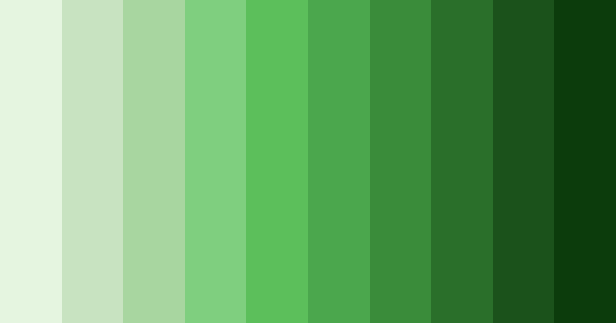 Download dark green shades color palette PNG image (landscape)