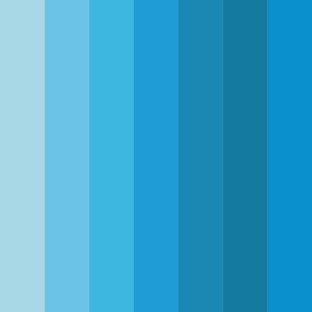 Download shades of blue color palette PNG image (square)