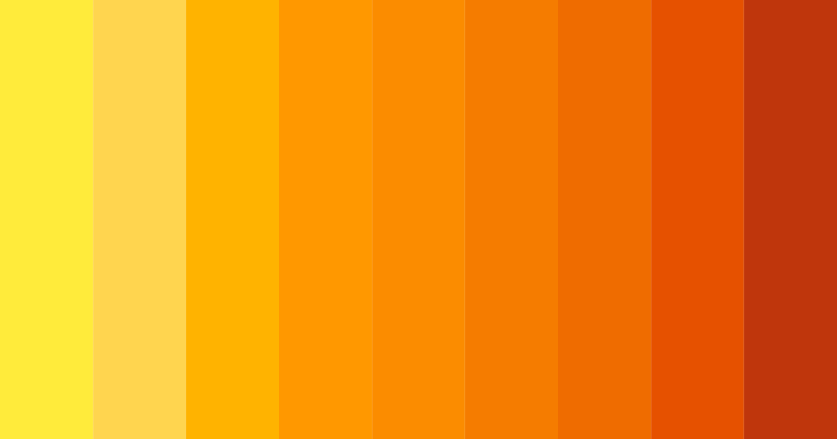 Download shades of yellow orange color palette PNG image (landscape)