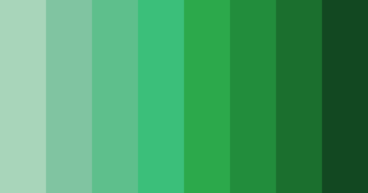 Download dark green shades color palette PNG image (landscape)
