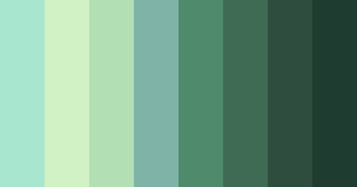 Download dark green serenity color palette PNG image (landscape)