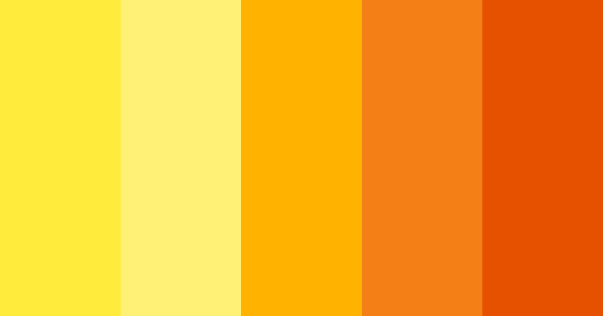 Download yellow sunshine color palette PNG image (landscape)