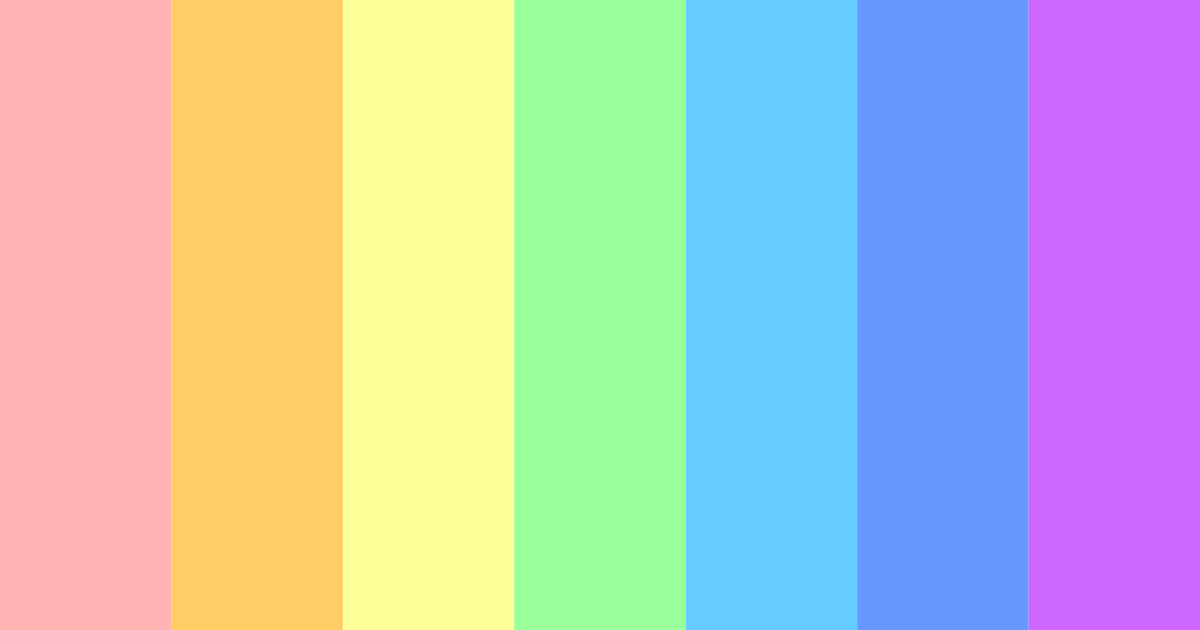 Download vivid rainbow colors color palette PNG image (landscape)