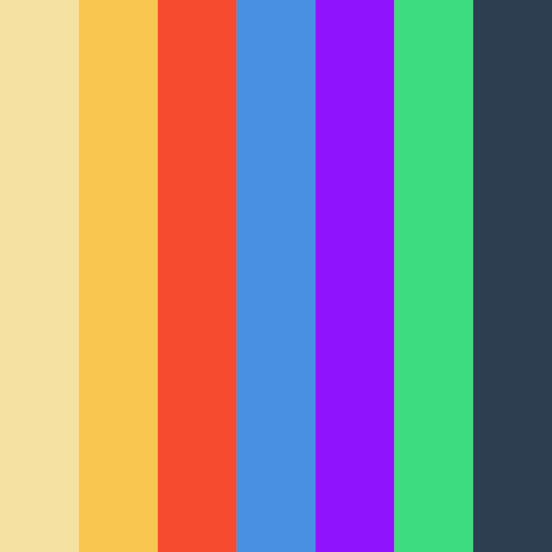 Download vibrant rainbow color palette PNG image (square)
