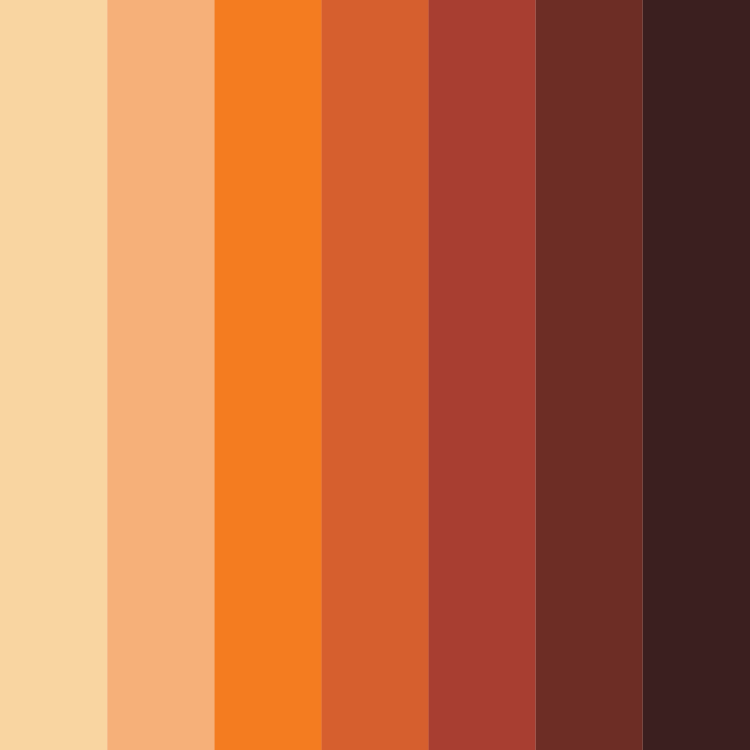 Download burnt orange shades color palette PNG image (square)