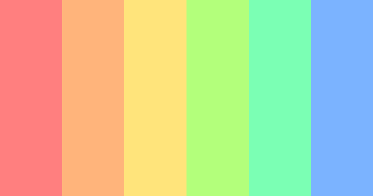 Download rainbow shades color palette PNG image (landscape)