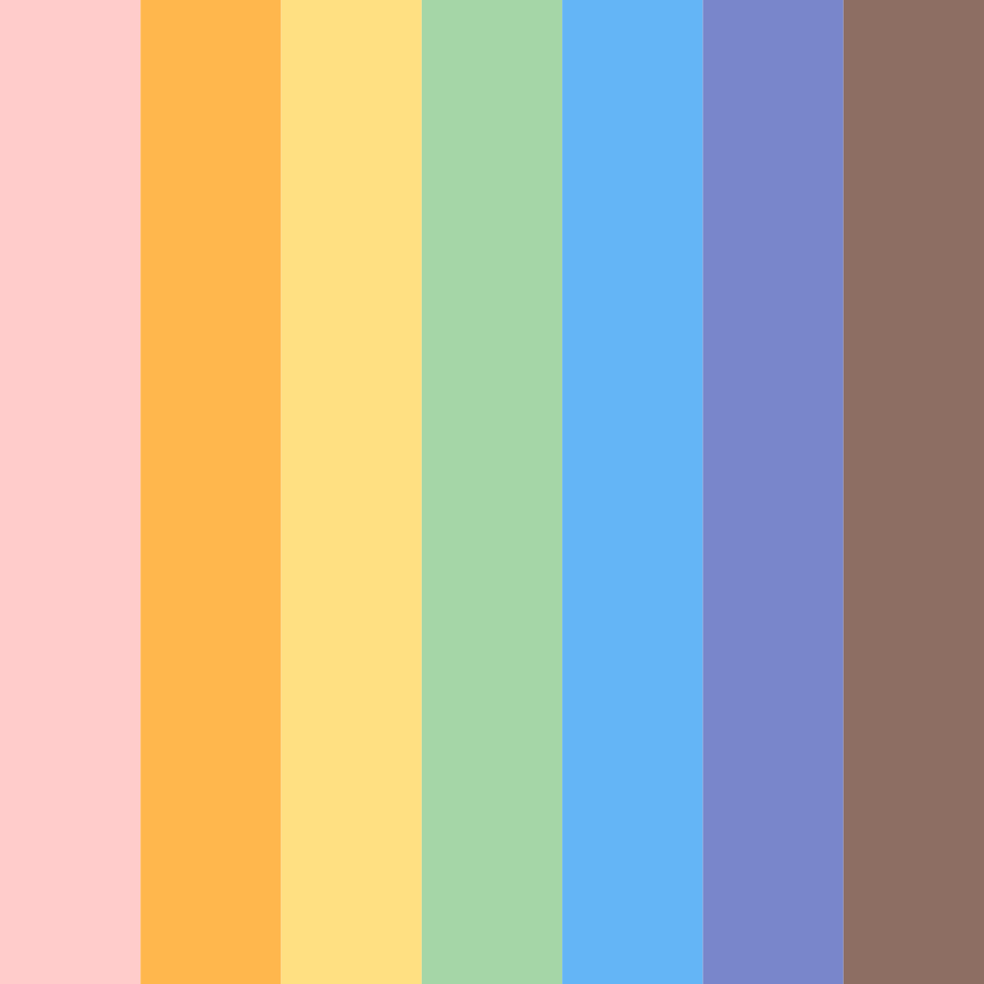 Download rainbow harvest color palette PNG image (square)
