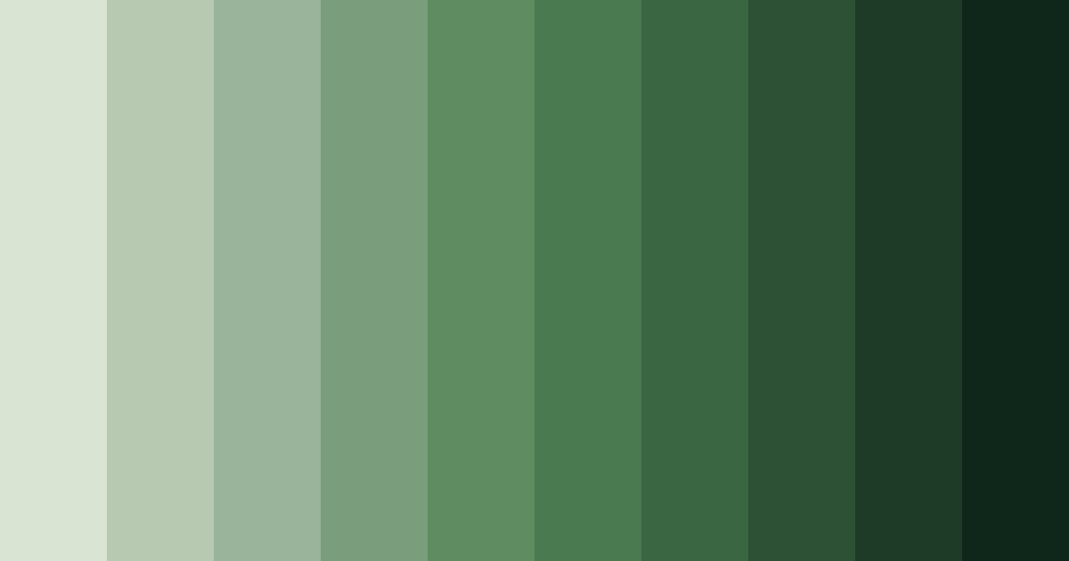 Download shades of sage green color palette PNG image (landscape)