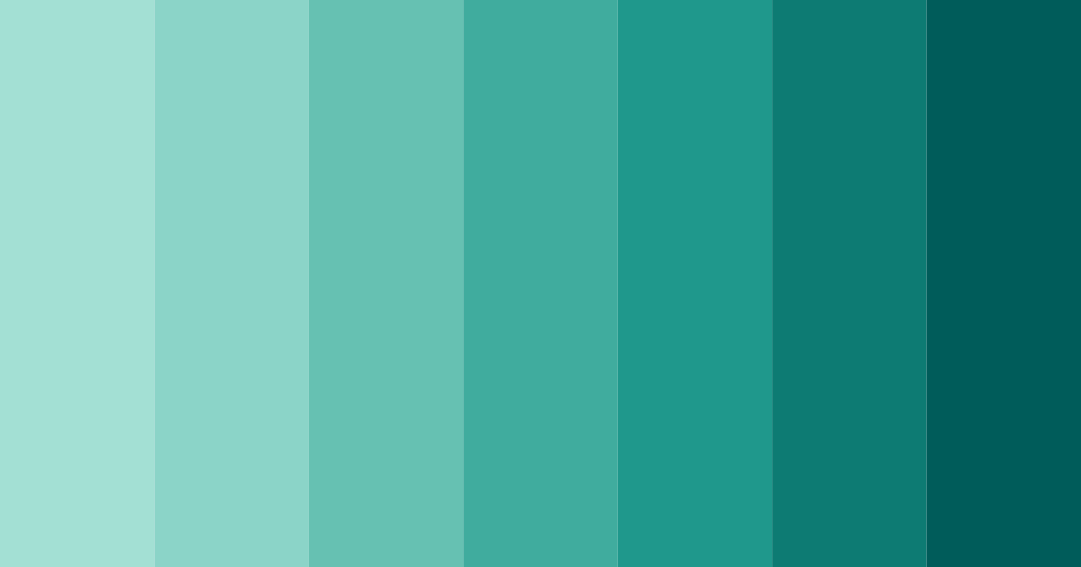 Download shades of blue-green color palette PNG image (landscape)