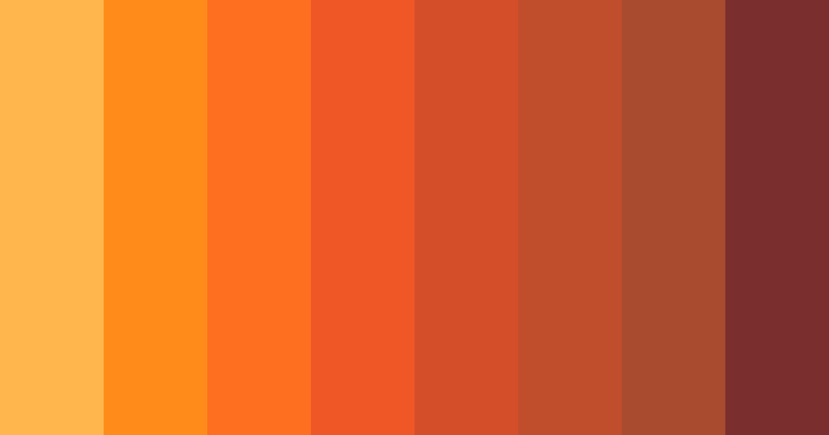 Download vibrant orange red color palette PNG image (landscape)