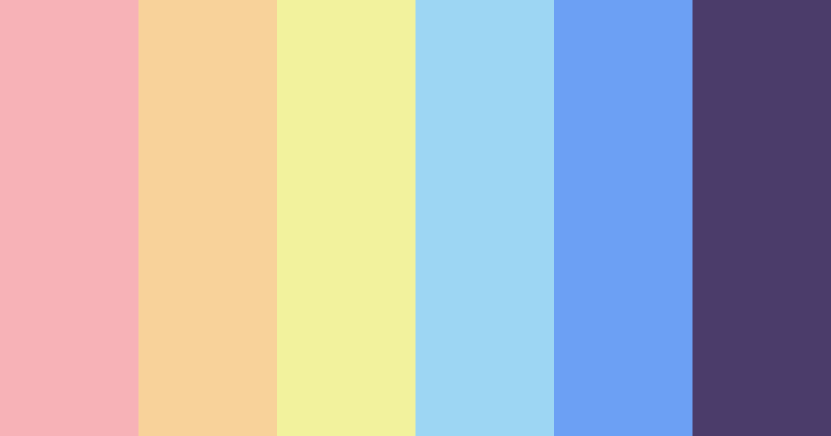 Download rainbow shades color palette PNG image (landscape)