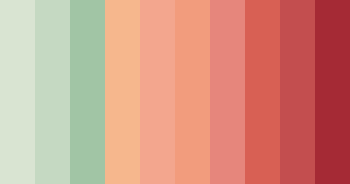 Download sage and coral harmony color palette PNG image (landscape)