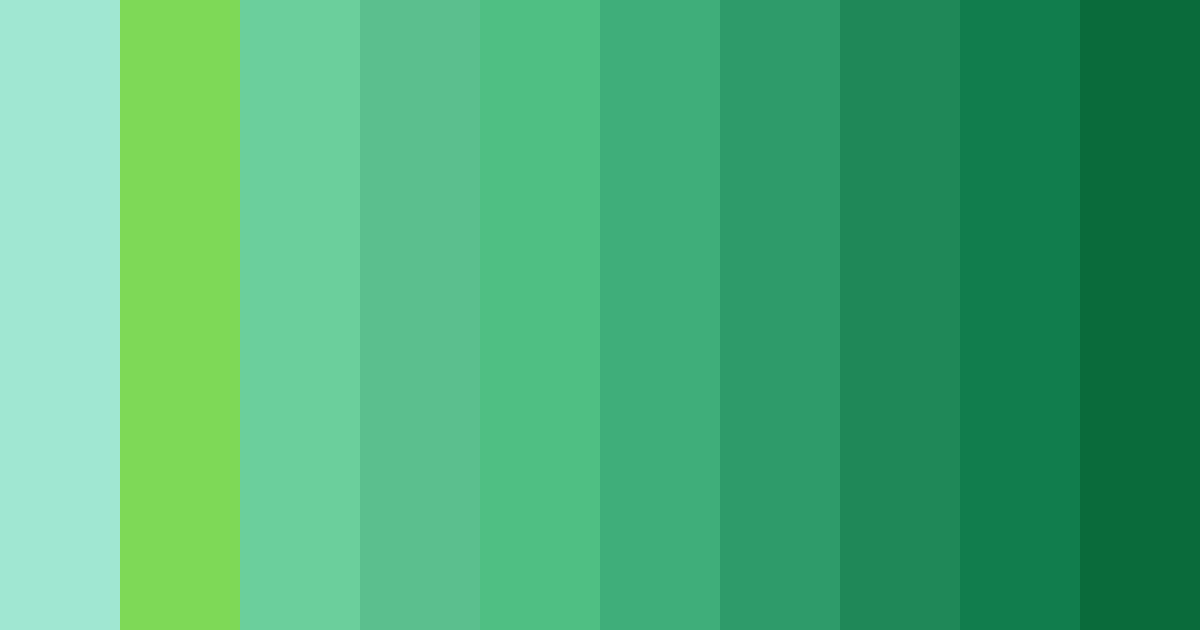 Download minty green summer color palette PNG image (landscape)