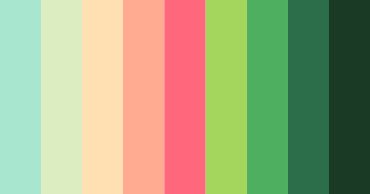 Download tropical oasis color palette PNG image (landscape)