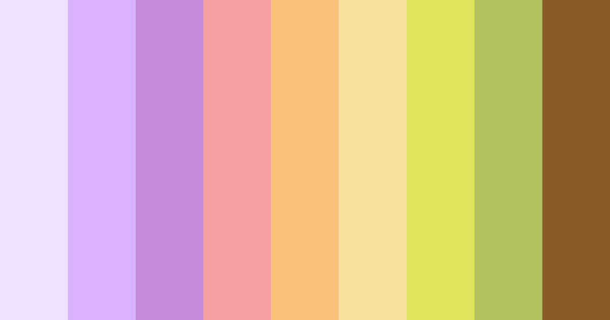 Download muted rainbow shades color palette PNG image (landscape)